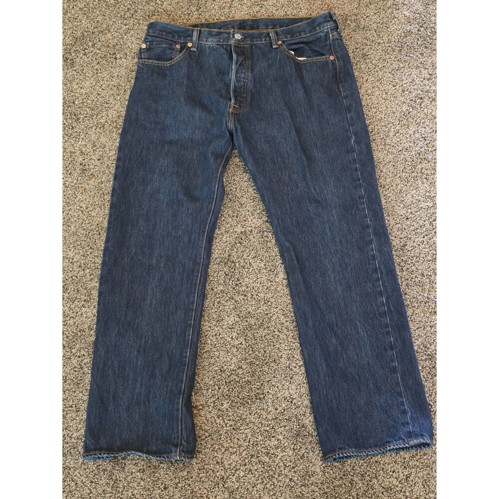 Levi's 501 Men's Jeans 36x29 Dark Stonewash Blue Straight Leg Button Fly 501-011